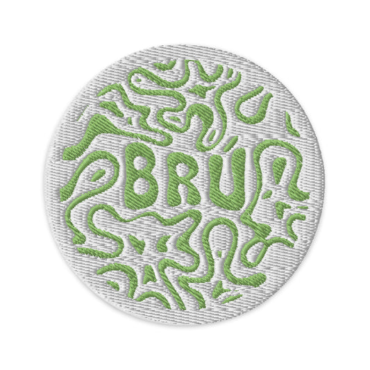 Small Squiggly Brú Green Embroidered patcth